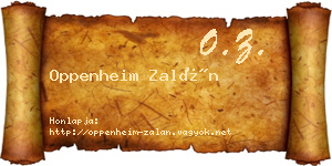 Oppenheim Zalán névjegykártya